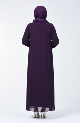 Purple Hijab Evening Dress 4747-02