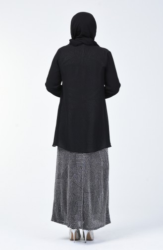 Robe de Soirée a Paillettes Grande Taille 1011A-01 Noir 1011A-01
