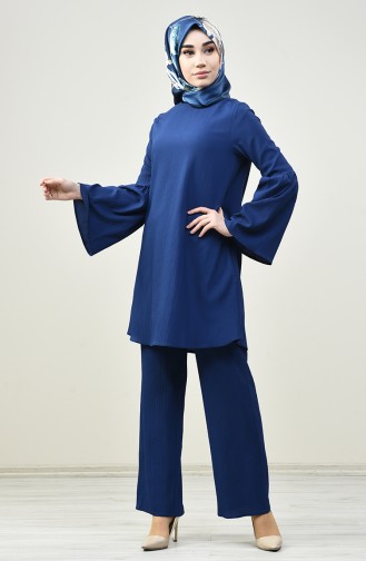 Spanish Sleeve Tunic Pants Double Set Indigo 4445-02