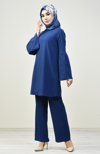 Spanish Sleeve Tunic Pants Double Set Indigo 4445-02