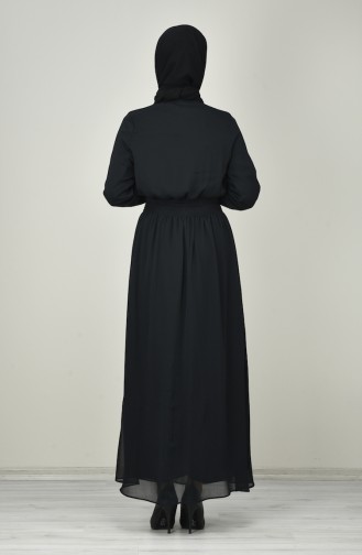 Black Hijab Dress 8154-03