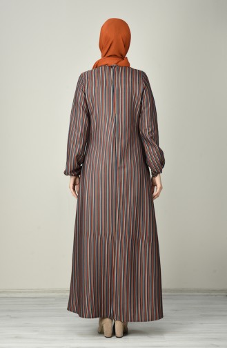 Ziegelrot Hijab Kleider 4446-01
