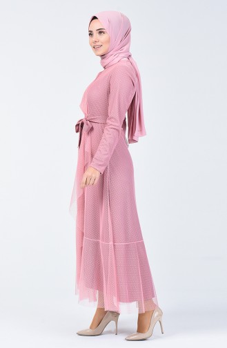 فستان وردي 5014-10