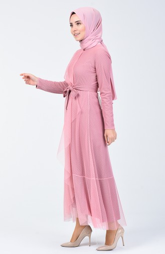 Robe Volante à Ceinture 5014-10 Rose 5014-10