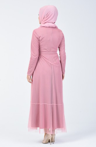 Robe Volante à Ceinture 5014-10 Rose 5014-10