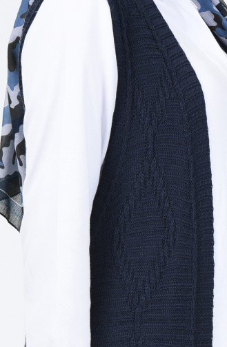 Gilet Tricot Long 2001-05 Bleu Marine 2001-05