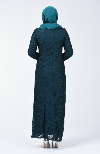 Green Hijab Evening Dress 2230-03