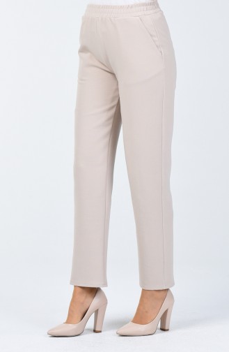 Pantalon Taille Élastique 1305PNT-01 Beige 1305PNT-01