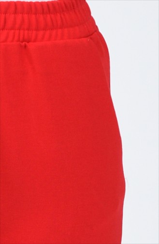Beli Lastikli Cep Detaylı Pantolon 1305PNT-02 Kırmızı