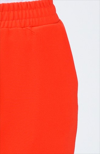 Tasche Detaillierte Hose mit elastische Taille  1305PNT-03 Granatapfelfarbig 1305PNT-03
