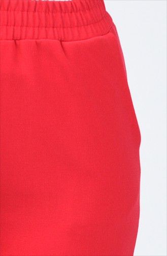 Tasche Detaillierte Hose mit elastische Taille 1305PNT-04 Weinrot 1305PNT-04
