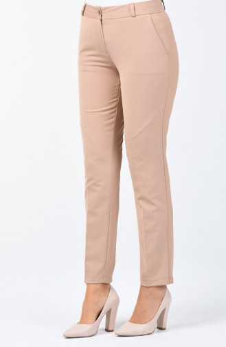 Classic Straight Trousers With Pockets Camel 1338PNT-01