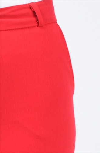 Classic Straight Trousers With Pockets Red 1338PNT-04