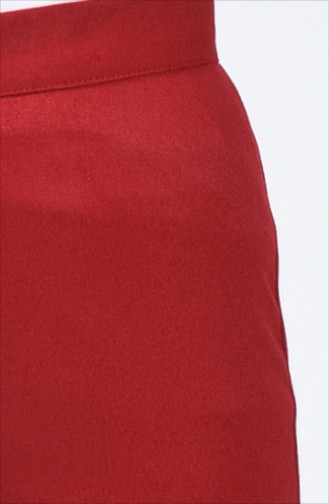 Buttoned Straight Trousers Bordeaux 1115-04