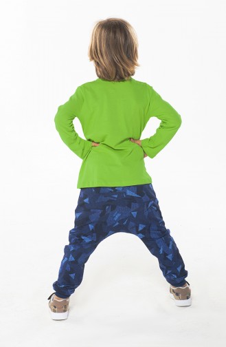 Erkek Çocuk Pantolon Tshirt Takım ZN-SS-097 Neon Yeşil