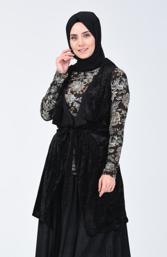 Ensemble Deux Pieces Blouse Gilet Sans Manches 3020-02 Brun 3020-02