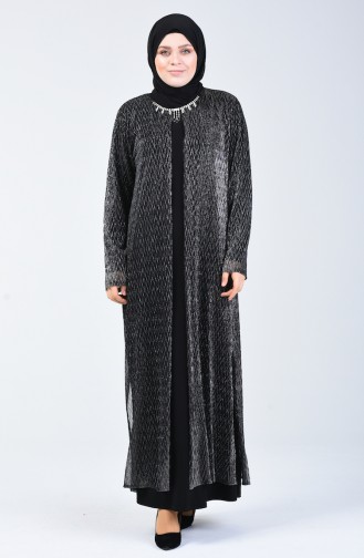 Robe de Soirée Grande Taille 1076-01 Noir 1076-01