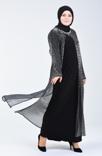 Black Hijab Evening Dress 1076-01