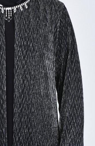 فستان سهرة مقاس كبير على شكل طقم أسود 1076-01