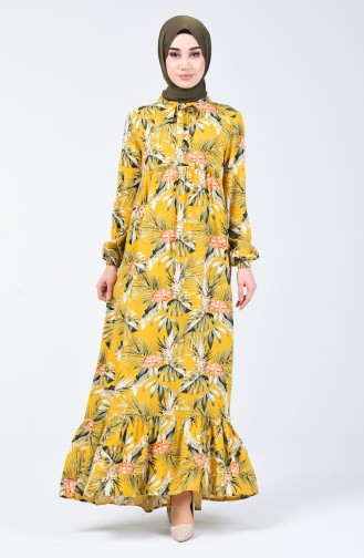 Yellow Hijab Dress 1363-03