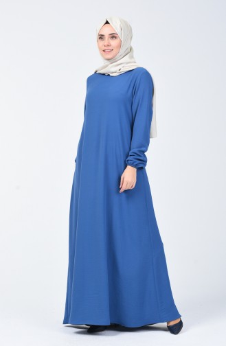 Aerobin Fabric Sleeve Elastic Dress 0061-04 Indigo 0061-04