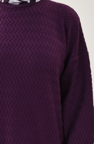 Triko Tunik 2108-21 Koyu Mor