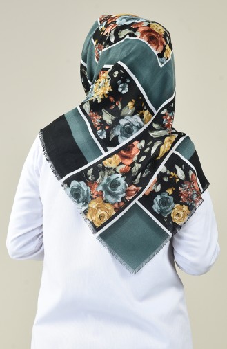 Patterned Scarf Green 2444-01