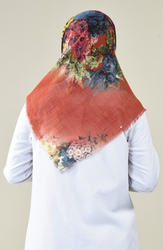 وشاح منقوش أخضر تبغي 2448-09