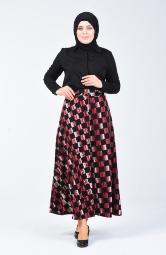 Claret Red Skirt 1018-04