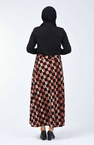 Geometric Patterned Skirt Black Brick 1029-05