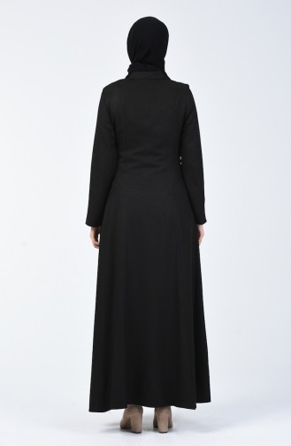 Abaya à Fermeture 61312-01 Noir 61312-01