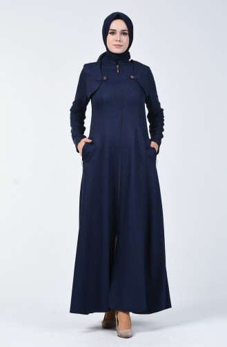 Abaya mit Reissverschluss 61312-04 Dunkelblau 61312-04