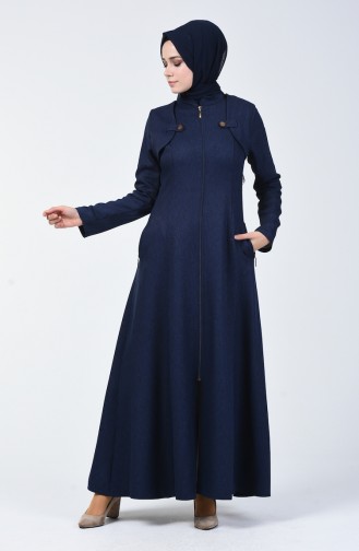 Abaya mit Reissverschluss 61312-04 Dunkelblau 61312-04