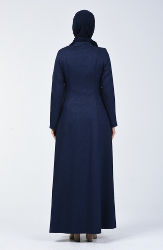 Abaya mit Reissverschluss 61312-04 Dunkelblau 61312-04