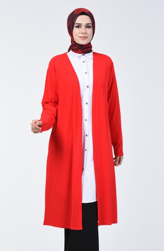 Long Cardigan Red 7520-16