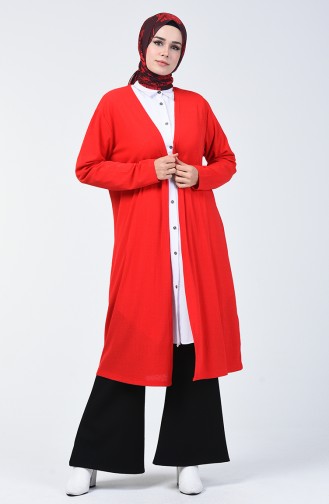 Long Cardigan Red 7520-16