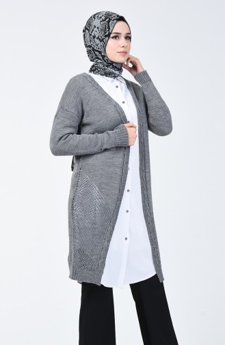Gilet Tricot a Motifs 1943-01 Gris Foncé 1943-01