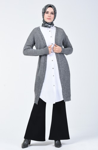Gilet Tricot a Motifs 1943-01 Gris Foncé 1943-01