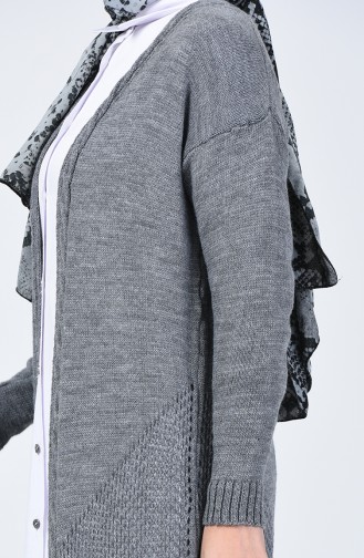 Gilet Tricot a Motifs 1943-01 Gris Foncé 1943-01