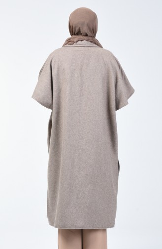 Buttoned Winter Poncho Mink 8004-02