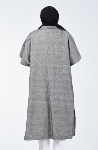 Buttoned Winter Poncho Gray 8004A-01