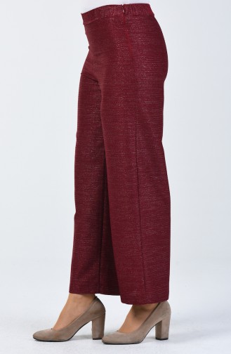 Silvery wide-leg Trousers 4343-02 Burgundy 4343-02