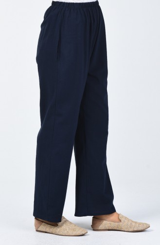 Chile Cloth wide-leg Trousers 0021-03 Navy Blue 0021-03