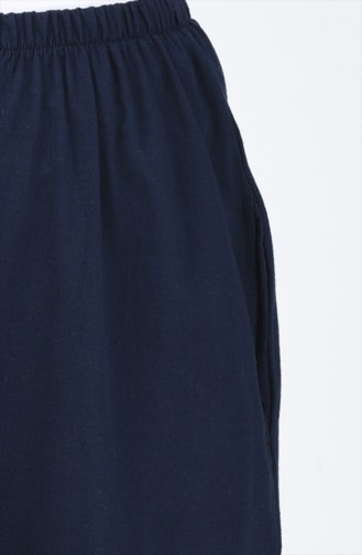 Chile Cloth wide-leg Trousers 0021-03 Navy Blue 0021-03