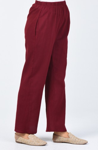 Chile Cloth wide-leg Trousers 0021-04 Burgundy 0021-04