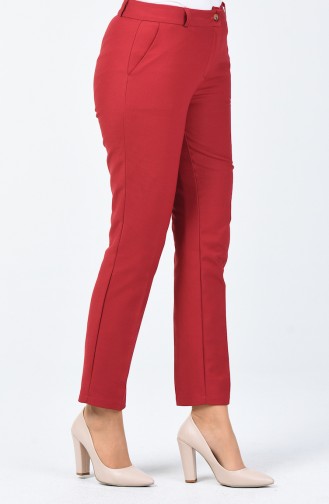 Classic Straight Trousers With Pockets Bordeaux 1341PNT-01