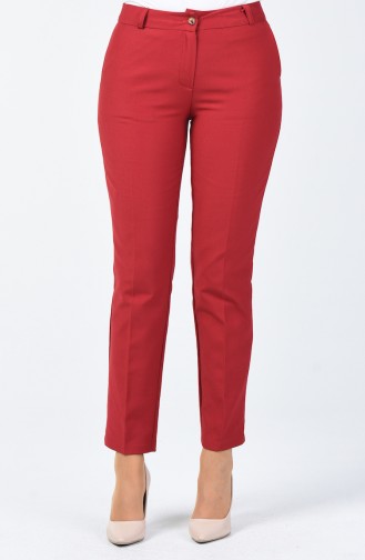 Classic Straight Trousers With Pockets Bordeaux 1341PNT-01