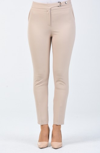 Straight Leg Trousers with Pockets 3148-02 Stone 3148-02