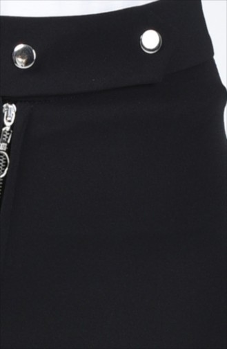 Fermuarlı Bol Paça Pantolon 3149-01 Siyah
