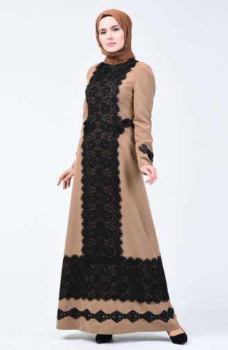 Lace Evening Dress 50528-03 Mink 50528-03